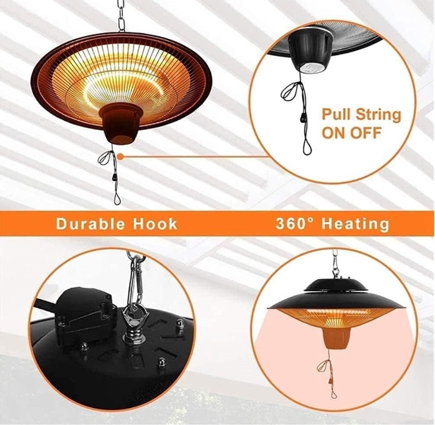 Waterproof heater for pergola